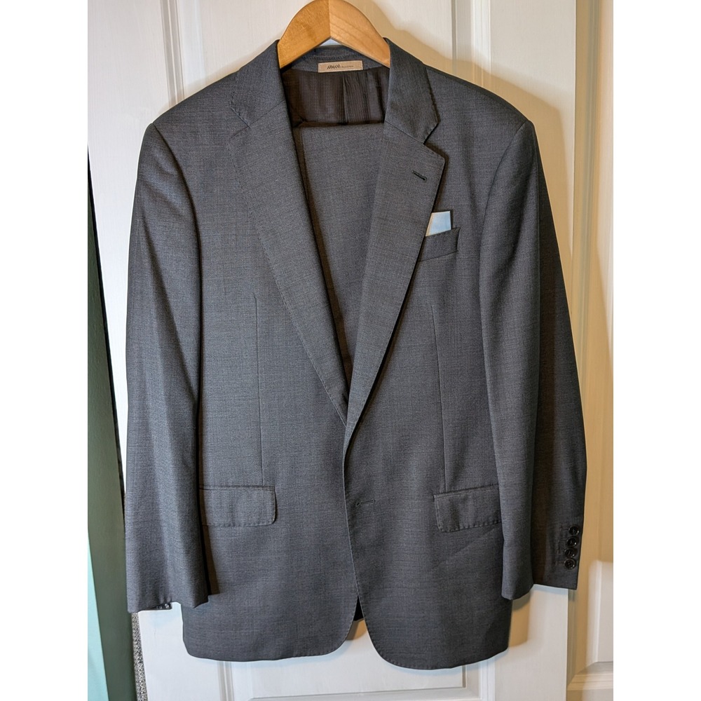 Armani Collezioni G-Line Grey Super 150s Wool 2-Piece Suit ZCVGUD ZC502 Size 48